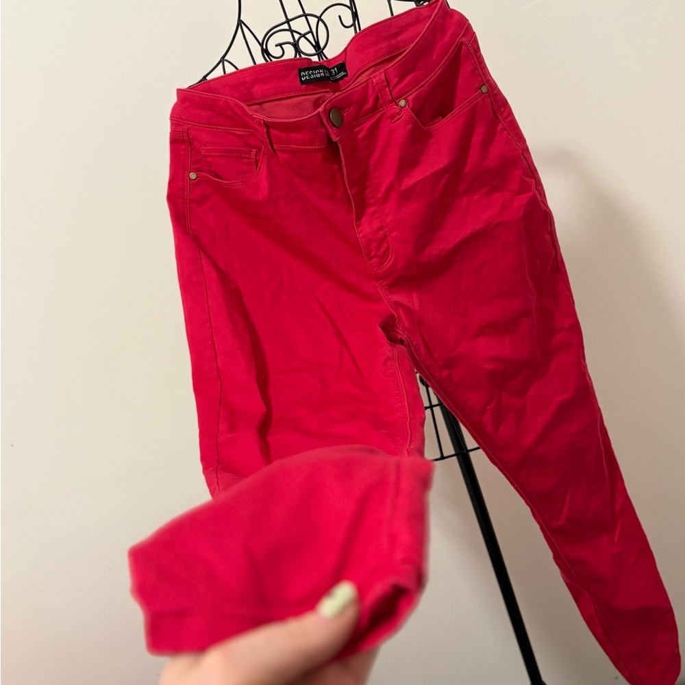 Crimson pink High-Rise Skinny Jeans for tall ladies